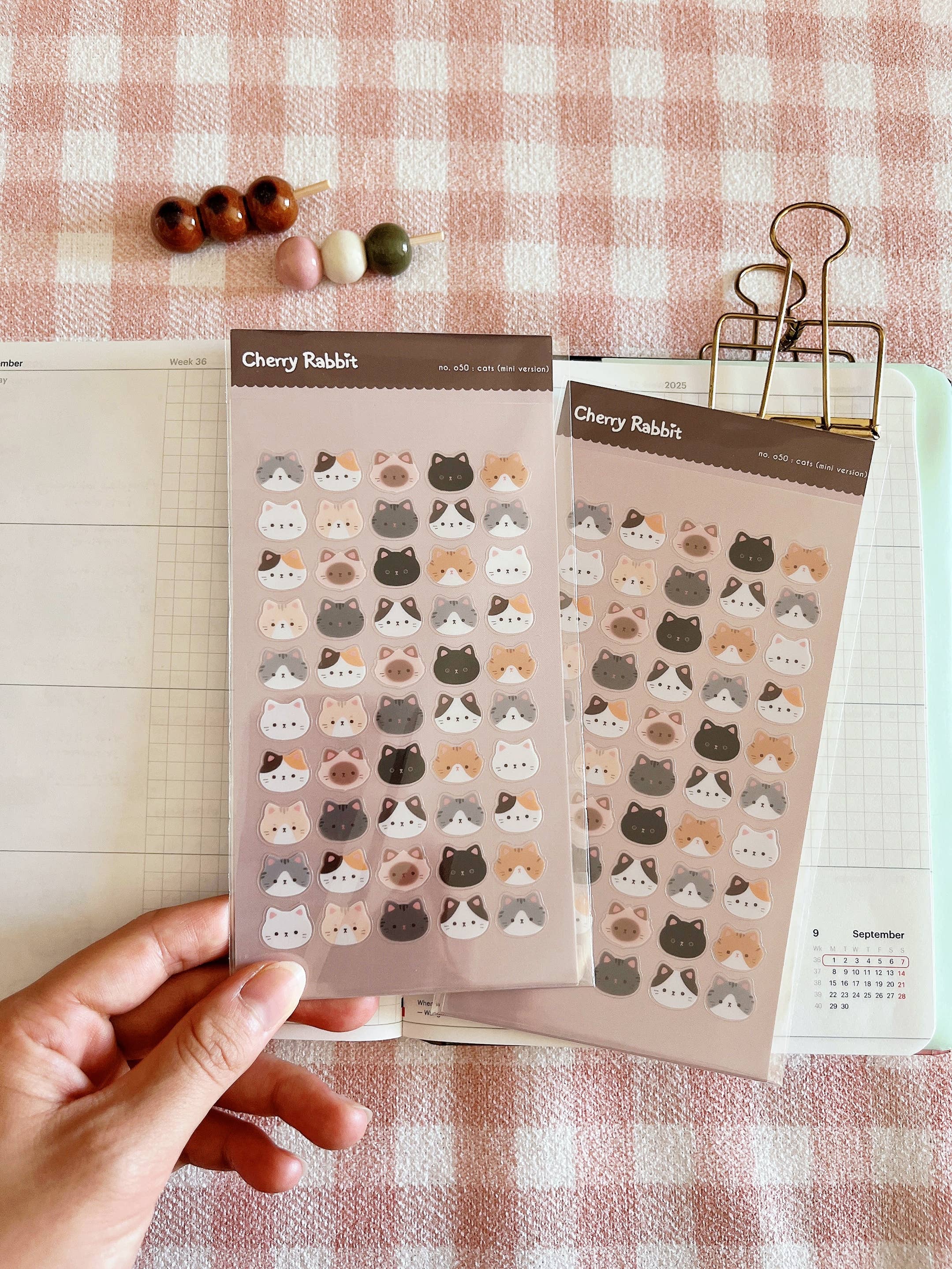 Cat Heads Sticker Sheet no.050 (ver. 2) by Cherry Rabbit | Papertail Fox