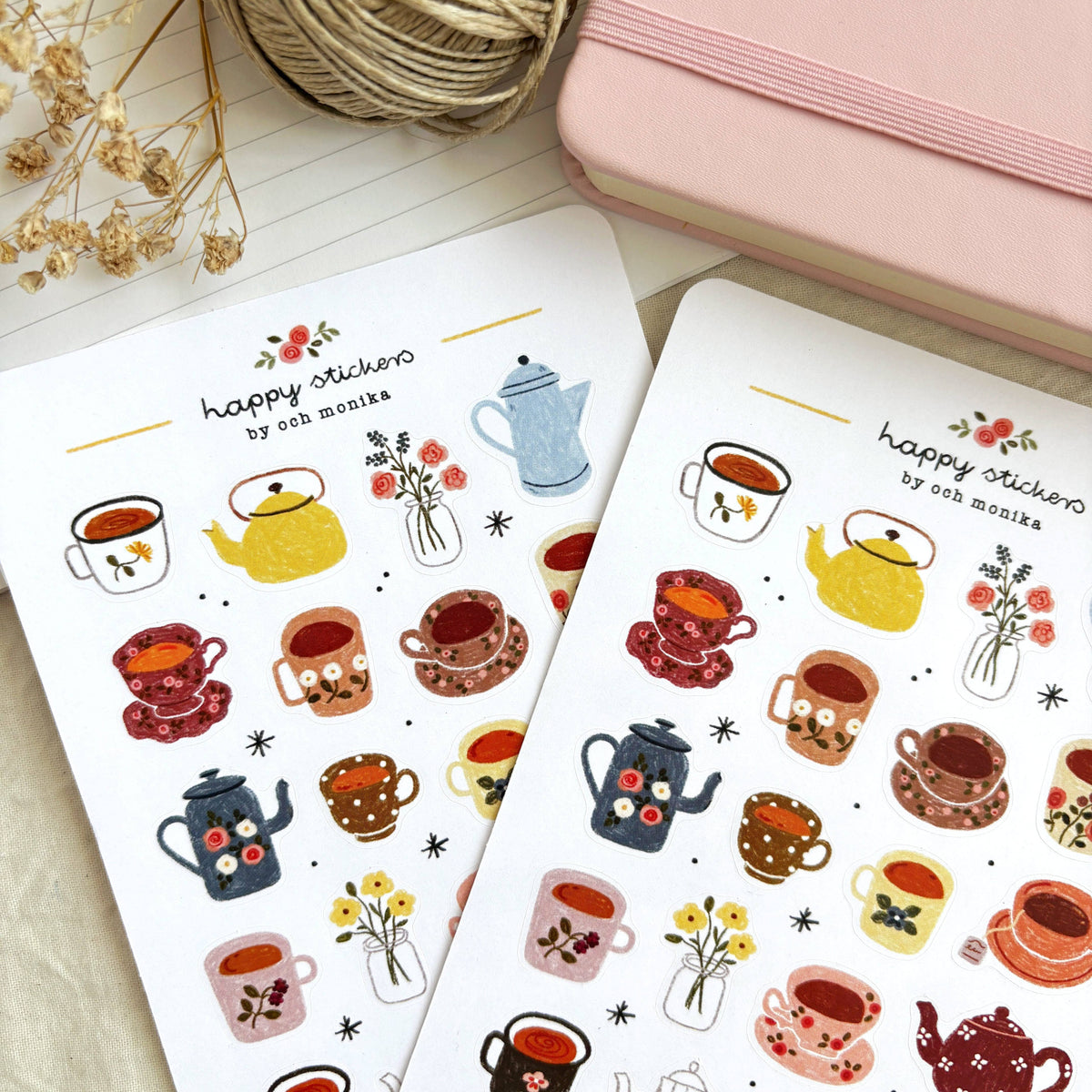 Little Teacups Sticker Sheet | Och Monika