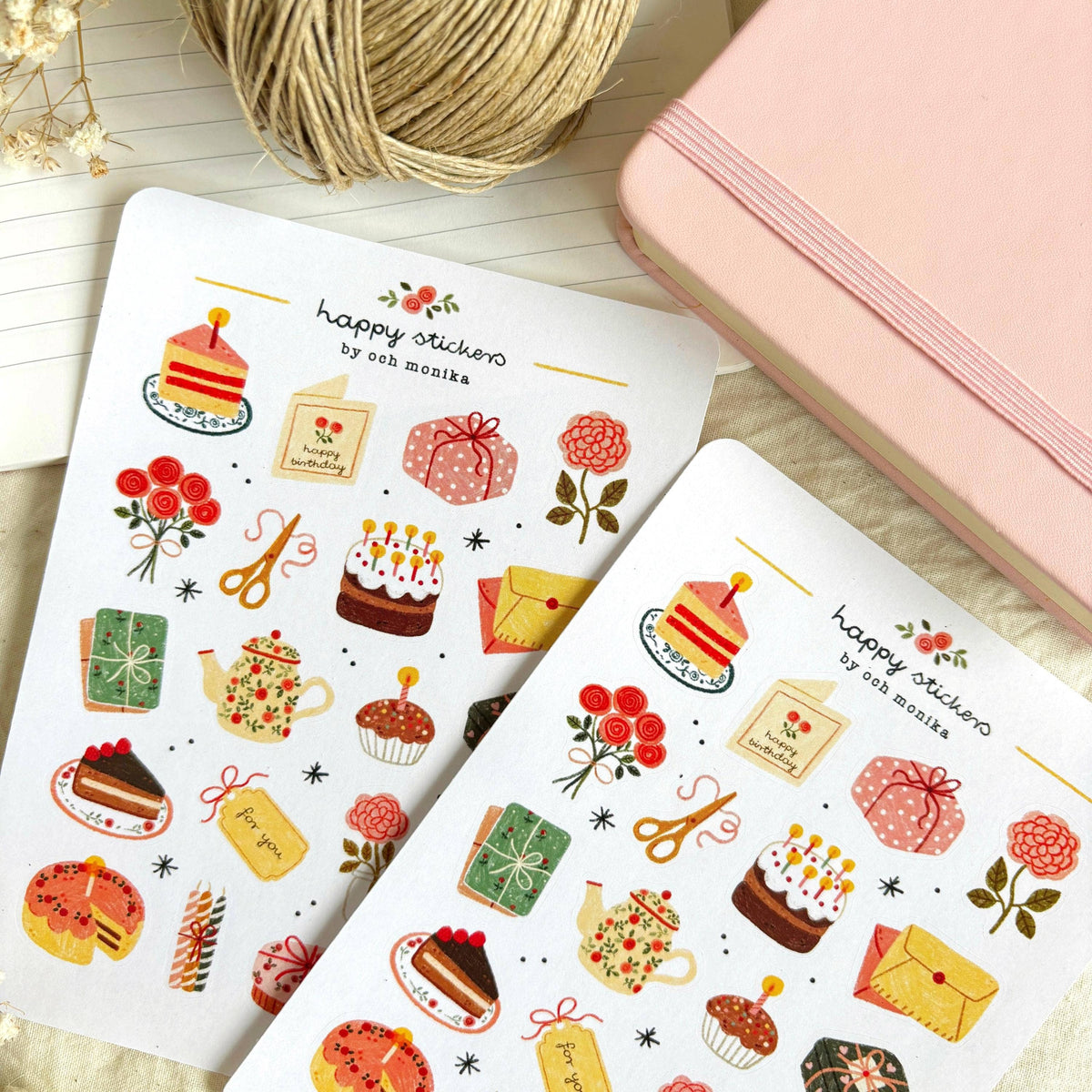 Sweet Birthday Sticker Sheet | Och Monika