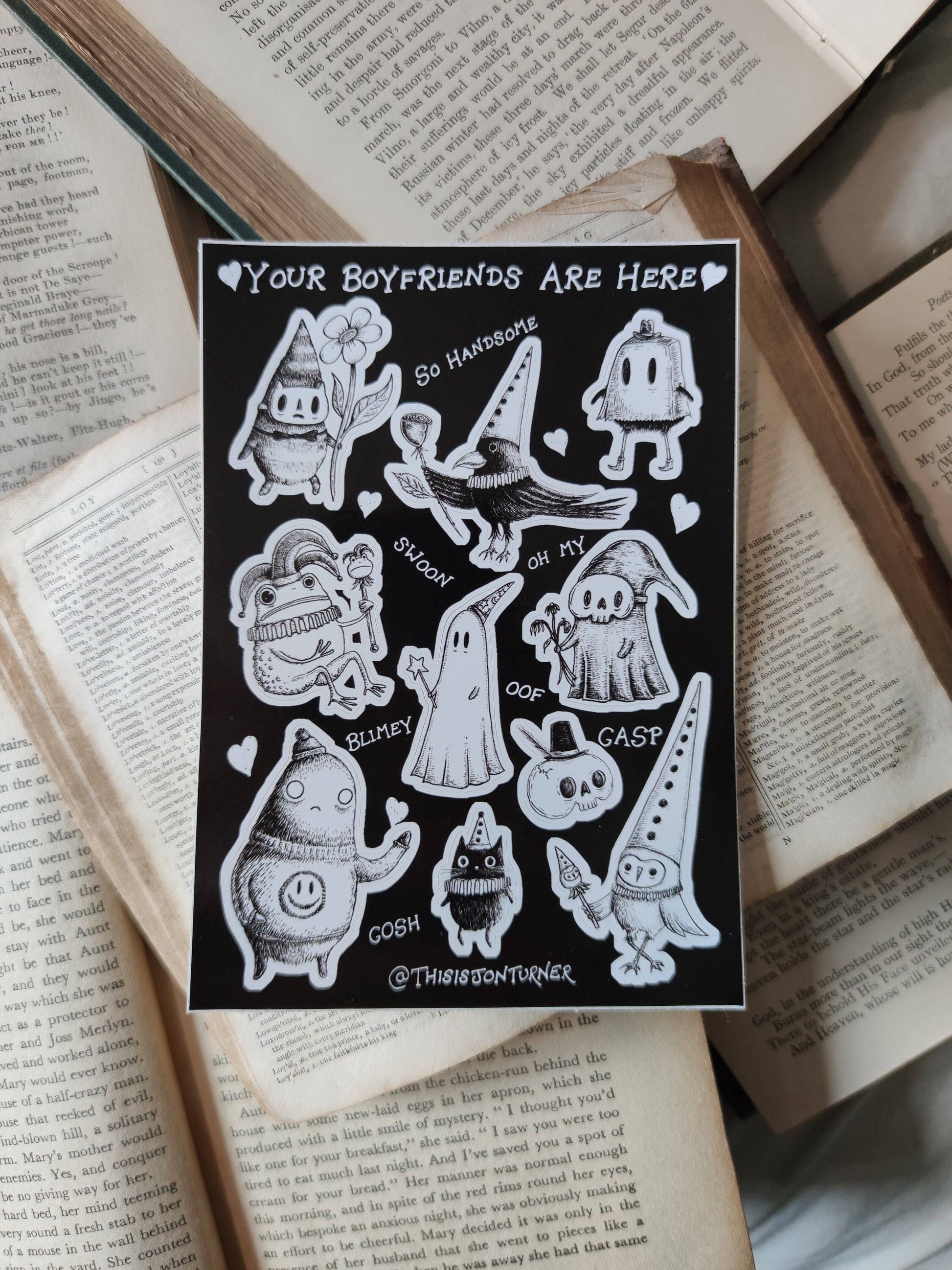 Your Boyfriends Are Here Fantasy Character Sticker Sheet by Jon Turner | Papertail Fox