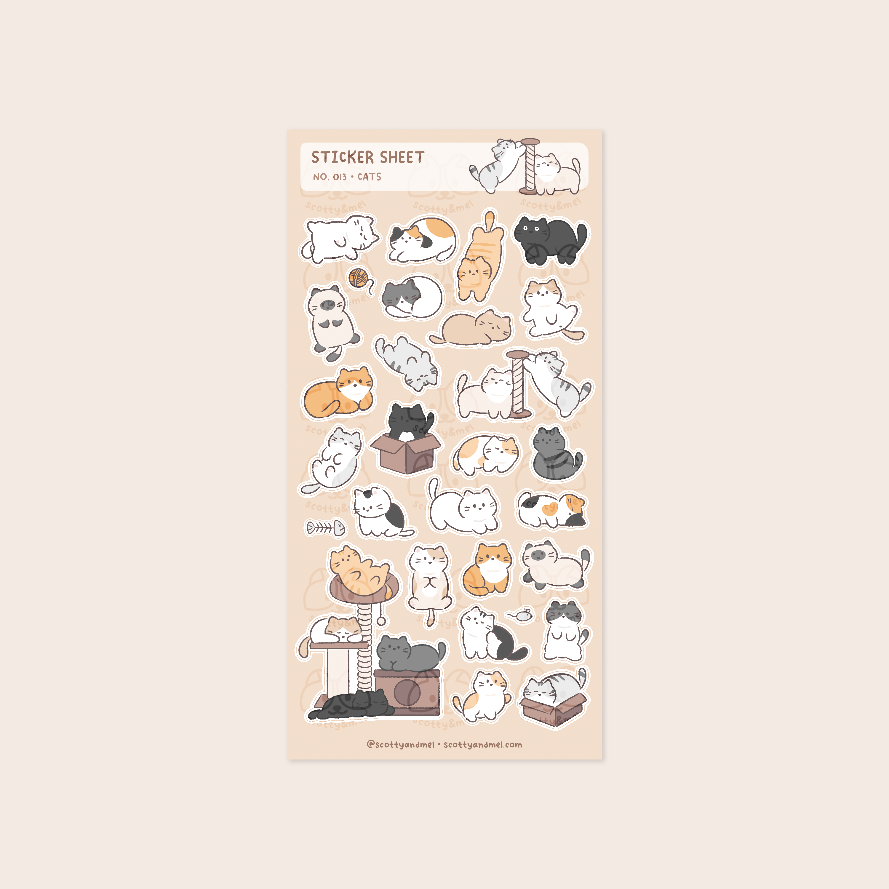 Cats Sticker Sheet | Scotty&Mel