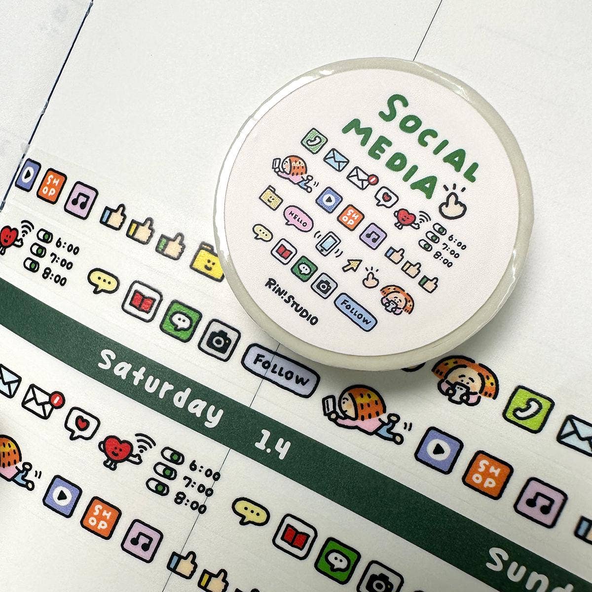 Social Media Mini Washi Tape by RiN! Studio | Papertail Fox