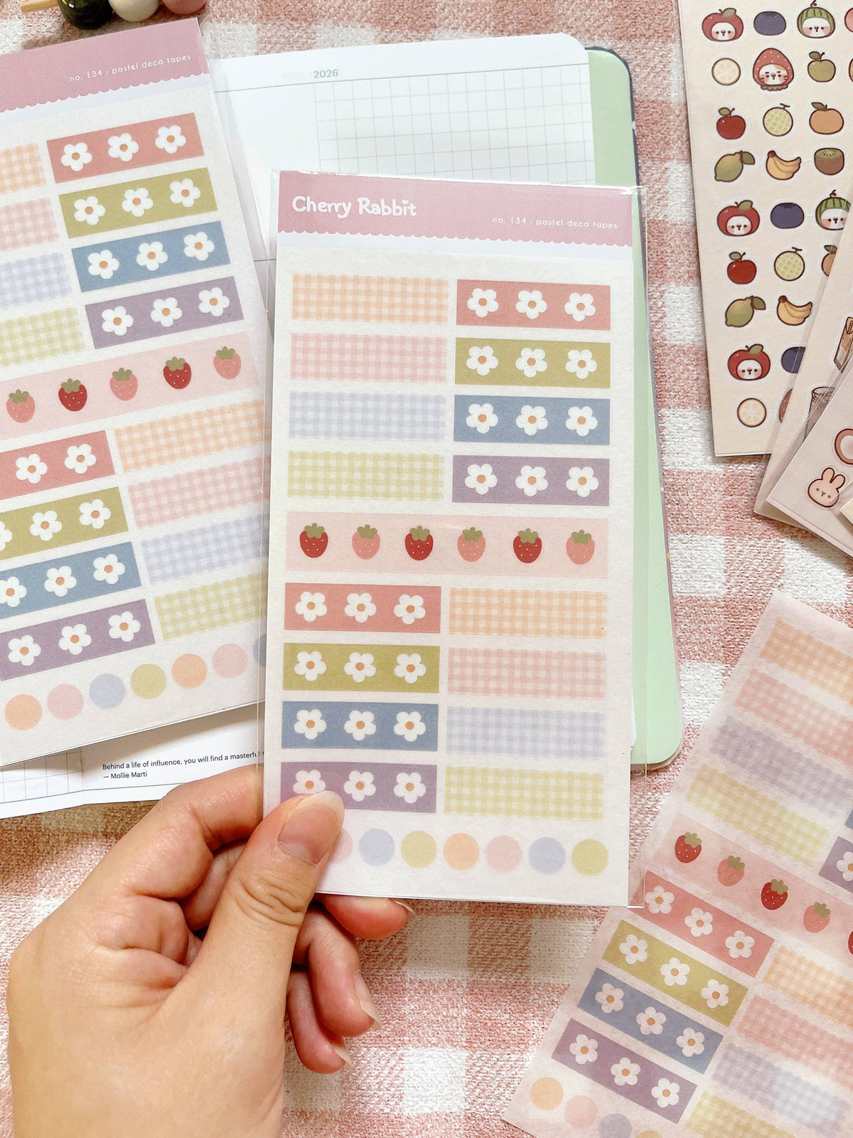 Pastel Deco Tapes Sticker Sheet no.134 by Cherry Rabbit | Papertail Fox