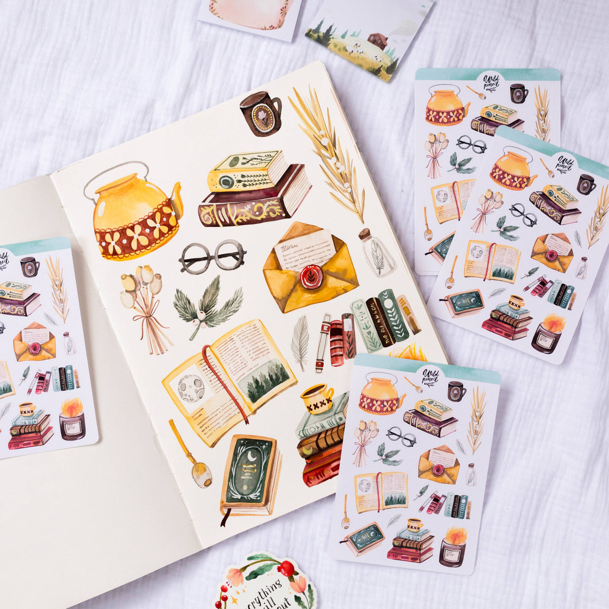 Library Sticker Sheet | Wild Pencil Studio