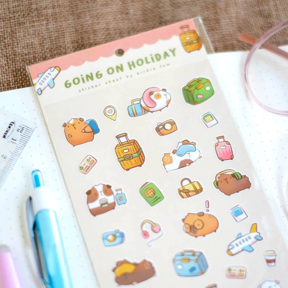 Going on Holiday Sticker Sheet by Birdie Tam | Papertail Fox
