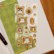 Thousand Skies Meowster Piece (Gold Foil) Sticker Sheet - Foil Accents Cute for Journaling