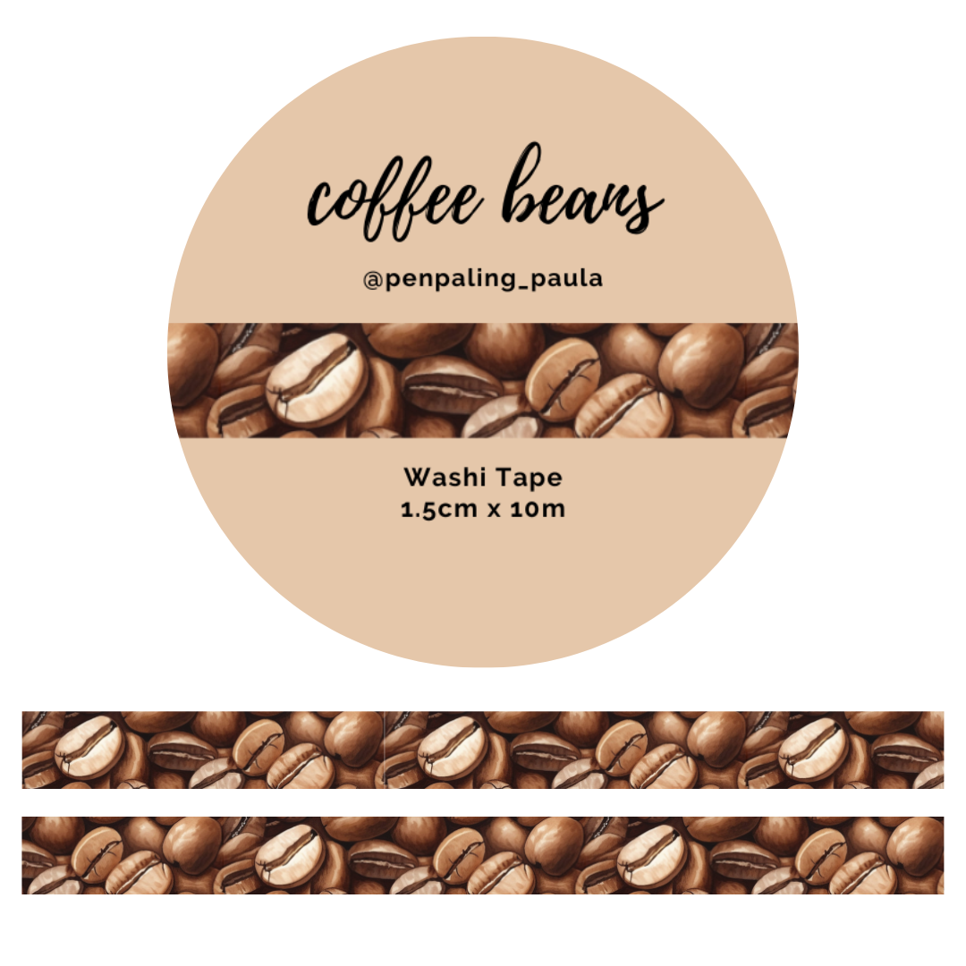 Coffee Beans Washi Tape | Penpaling Paula