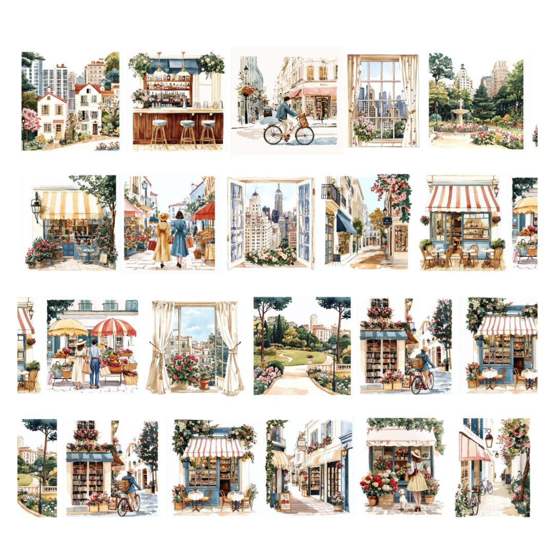 In the City Pre-Cut PET Tape | Penpaling Paula