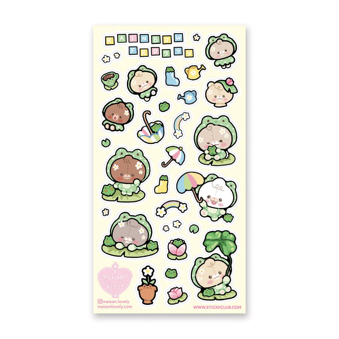 Rainbow Froggy Sticker Sheet by Stickii | Papertail Fox
