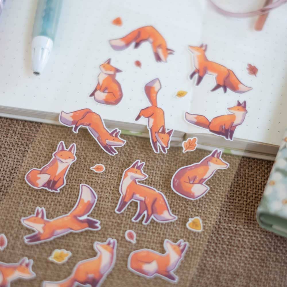 Foxes in the Forest Sticker Sheet | Birdie Tam
