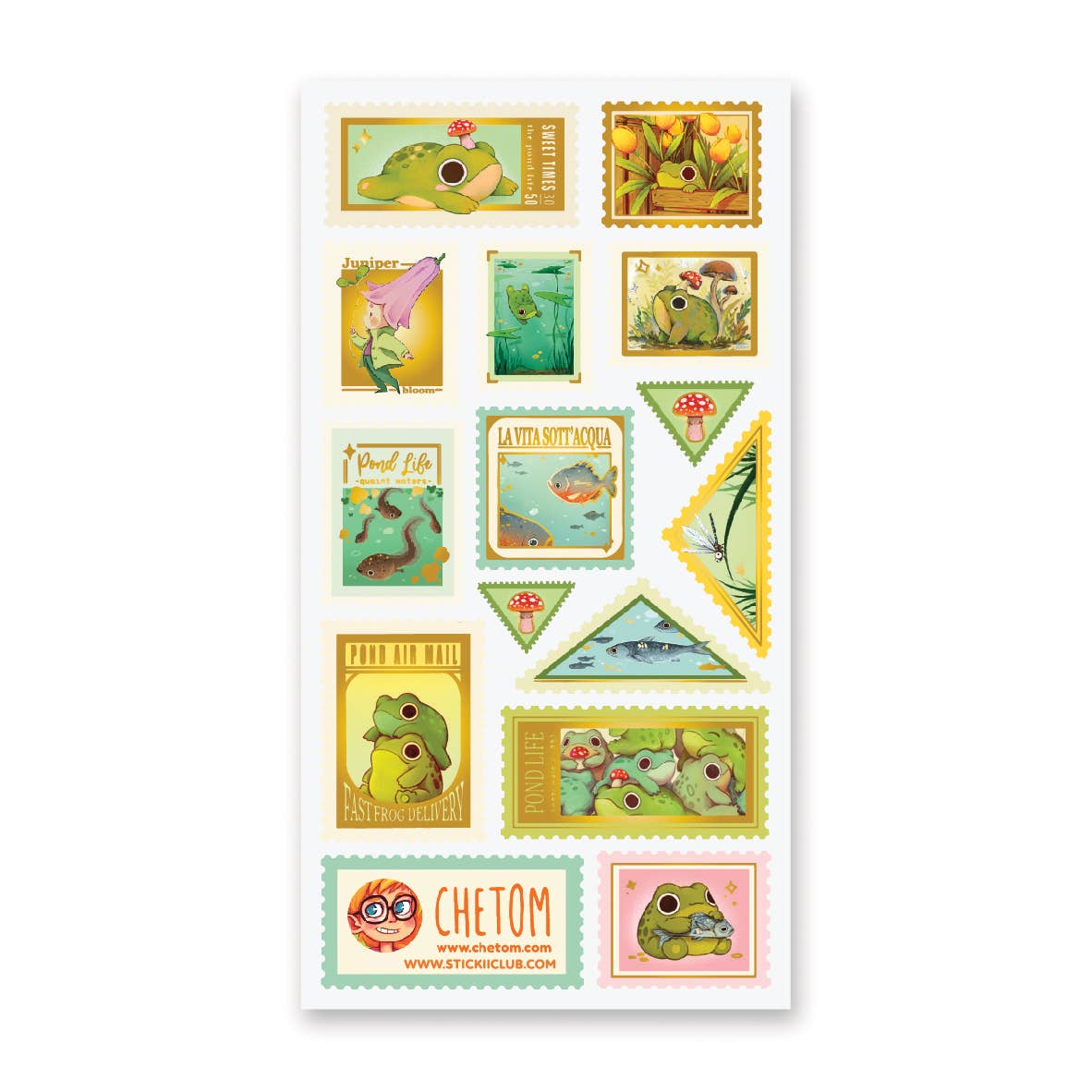The Pond Life Stamps Sticker Sheet by Stickii | Papertail Fox
