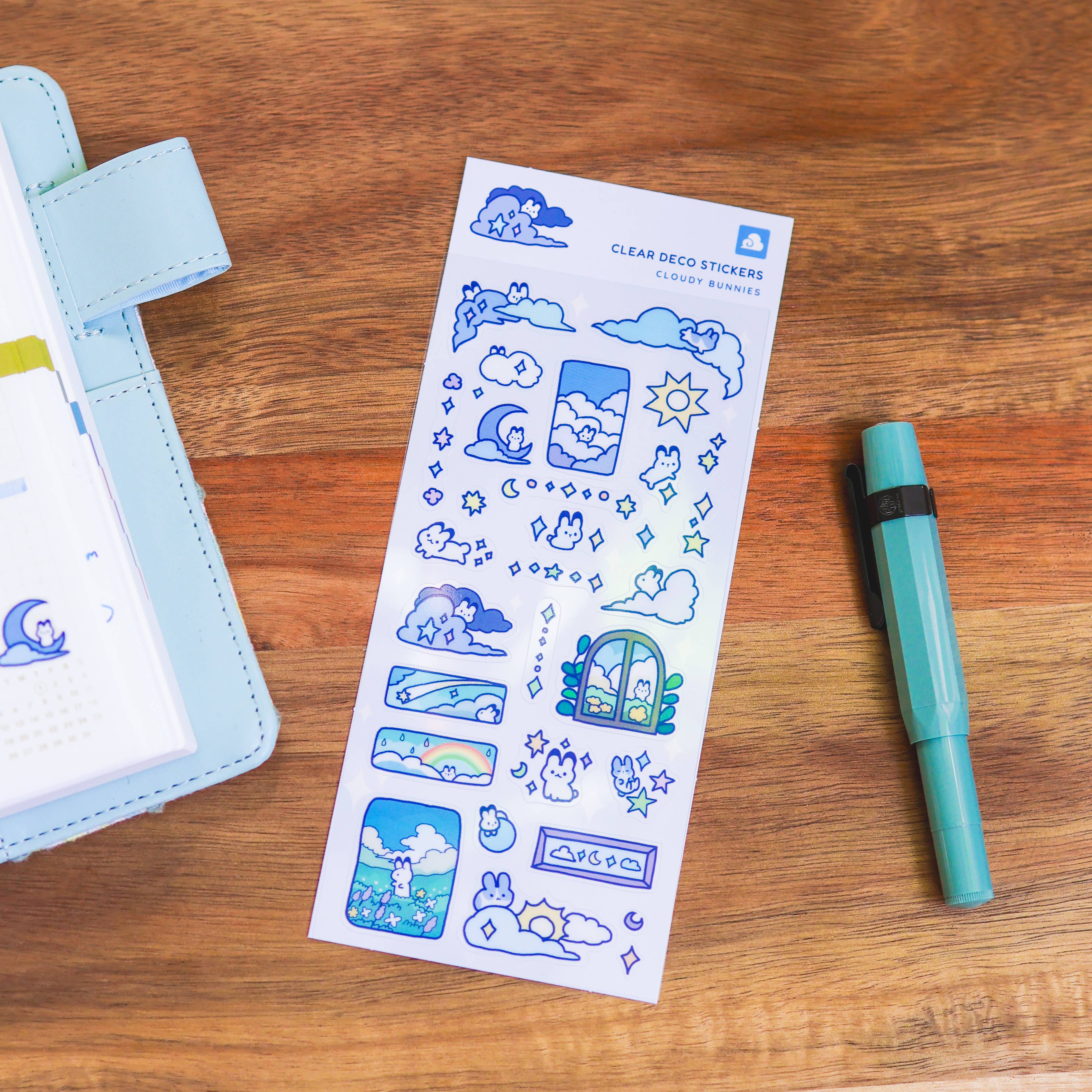 Thousand Skies Cloudy Bunnies Sticker Sheet - Cute for Journaling