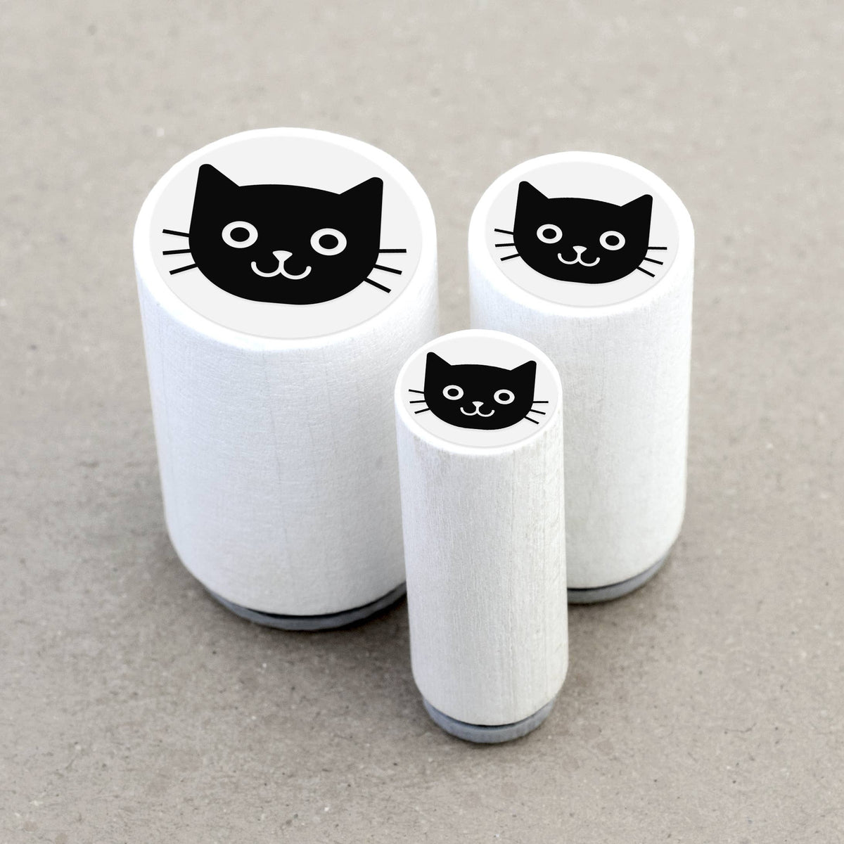 Black Cat Face Mini Stamp | Merry & Bright