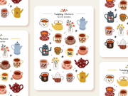 Little Teacups Sticker Sheet by Och Monika | Papertail Fox