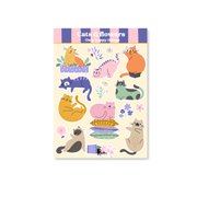 Only Happy Things: Stickersheet Cats & Flowers A6