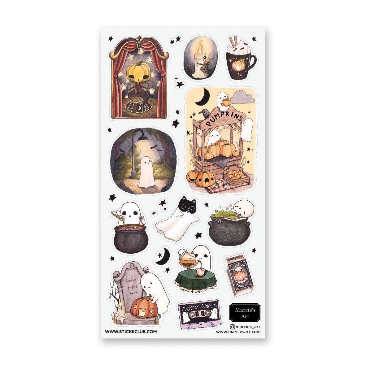 Ghostly Autumn Nights Sticker Sheet by Stickii | Papertail Fox