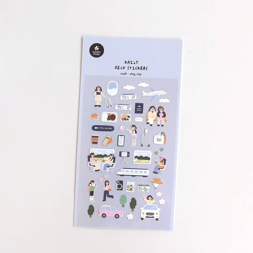 Vlog Trip Sticker Sheet by Suatelier