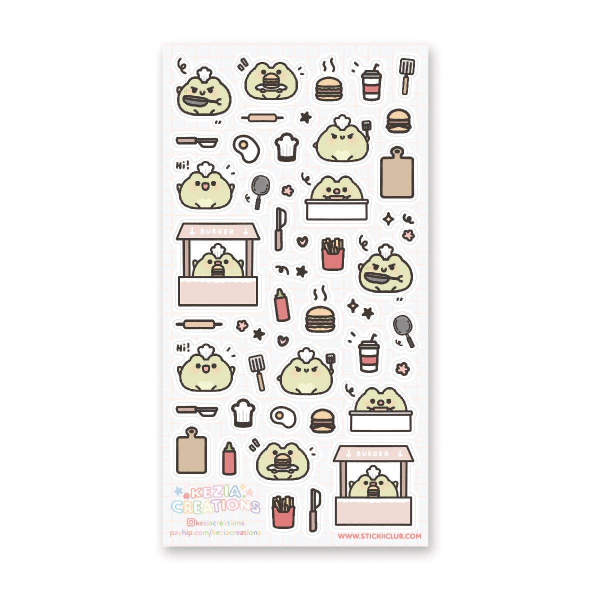 Burger Froggy Chef Sticker Sheet by Stickii | Papertail Fox