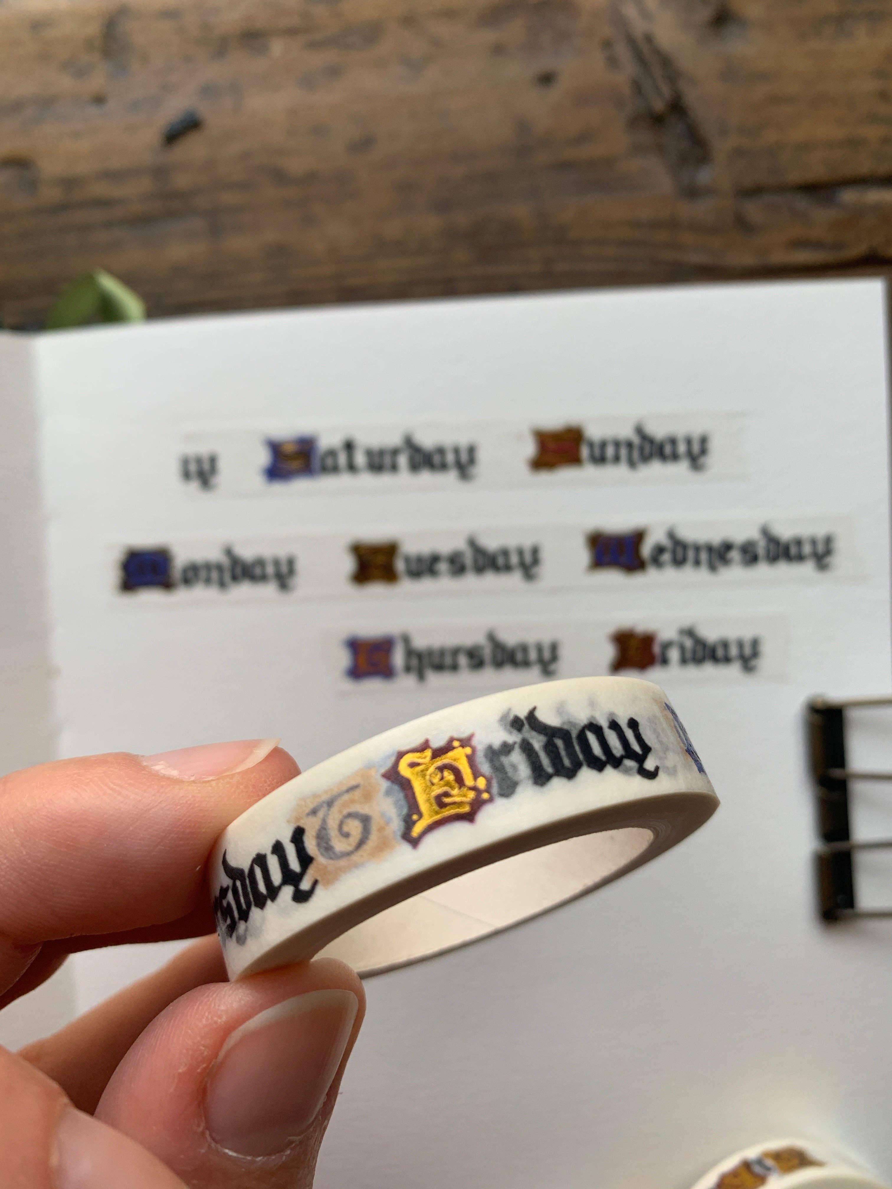 Days of the Week Washi Tape, Medieval | The Creeping Moon