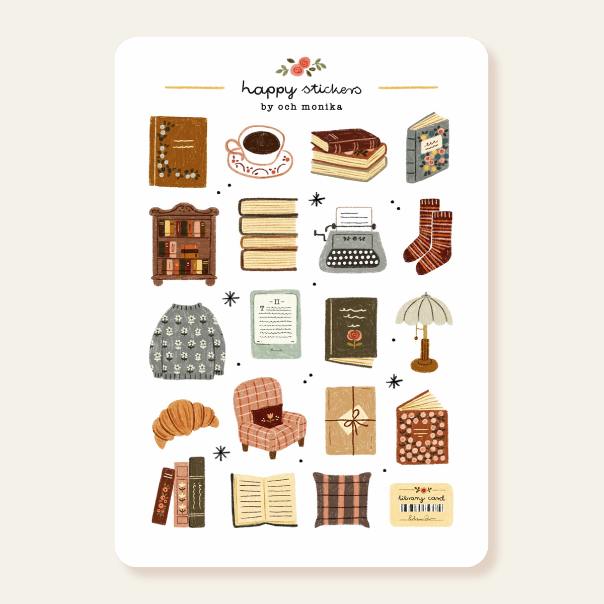 Bookish Corner Sticker Sheet | Och Monika