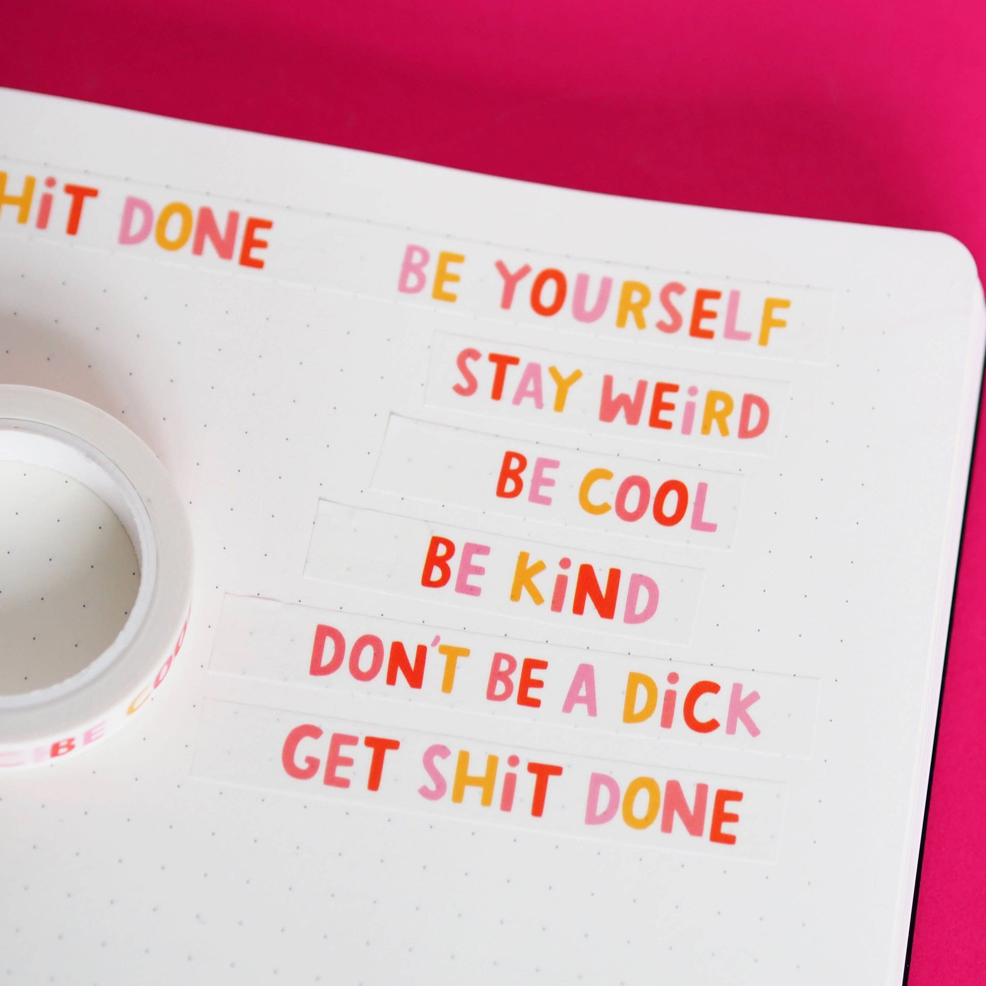 Motivational Words Funny Washi Tape by Nutmeg and Arlo | Papertail Fox