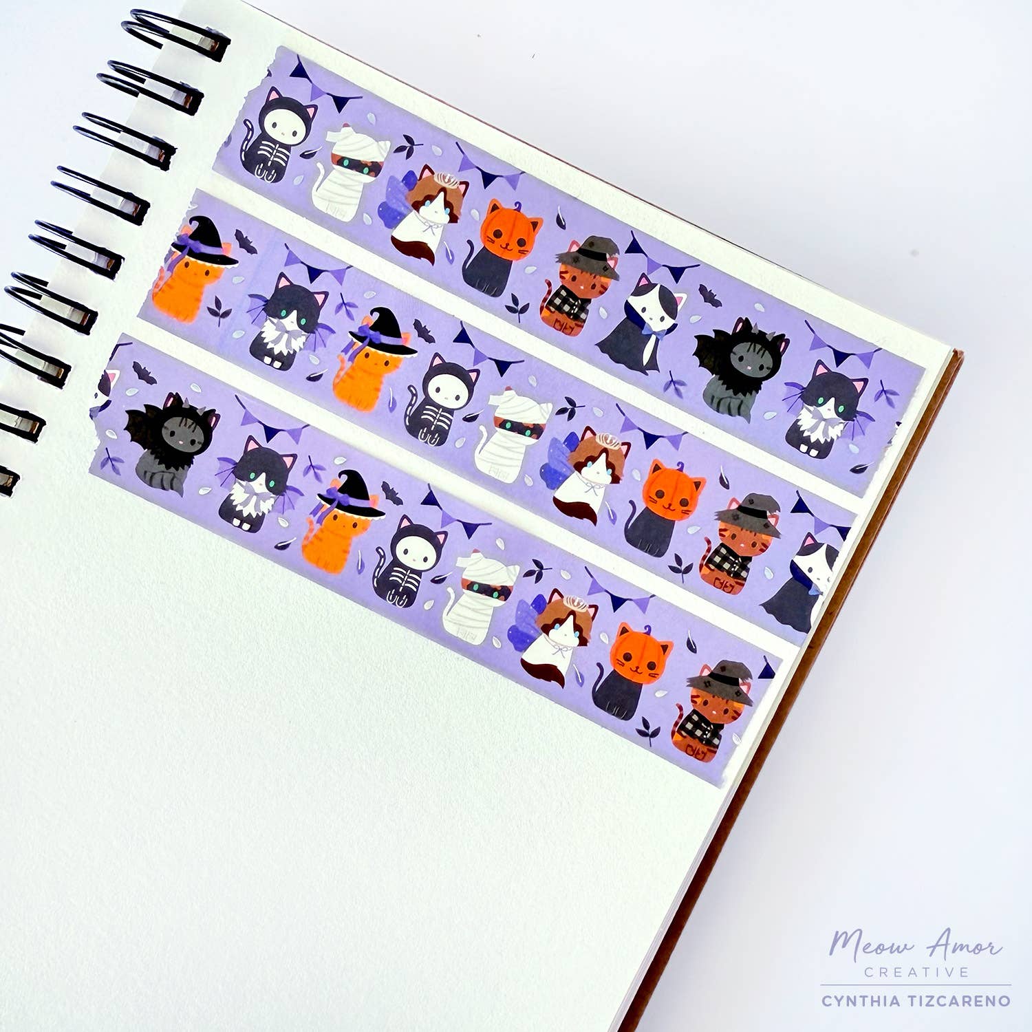 Halloween Cat Parade Purple Edition Holo Foil Washi Tape by Meow Amor Creative | Papertail Fox