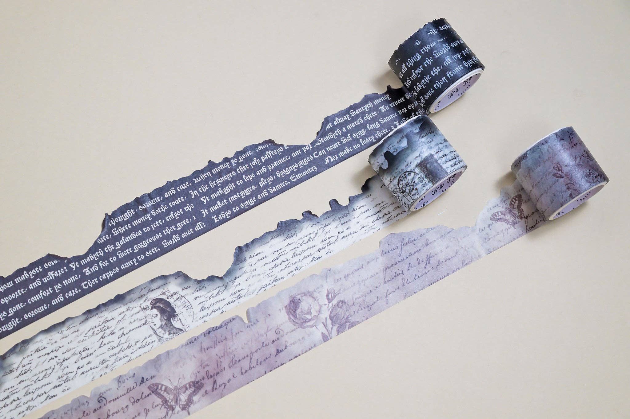 Burnt Writing Washi Tape Set | CoraCreaCrafts