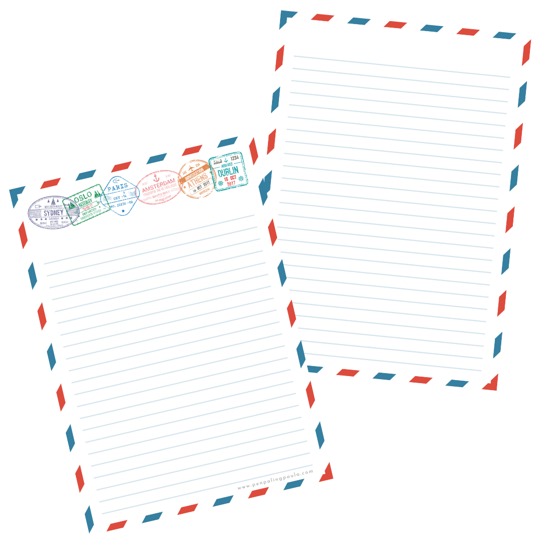 Passport Stamps Letter Pad | Penpaling Paula