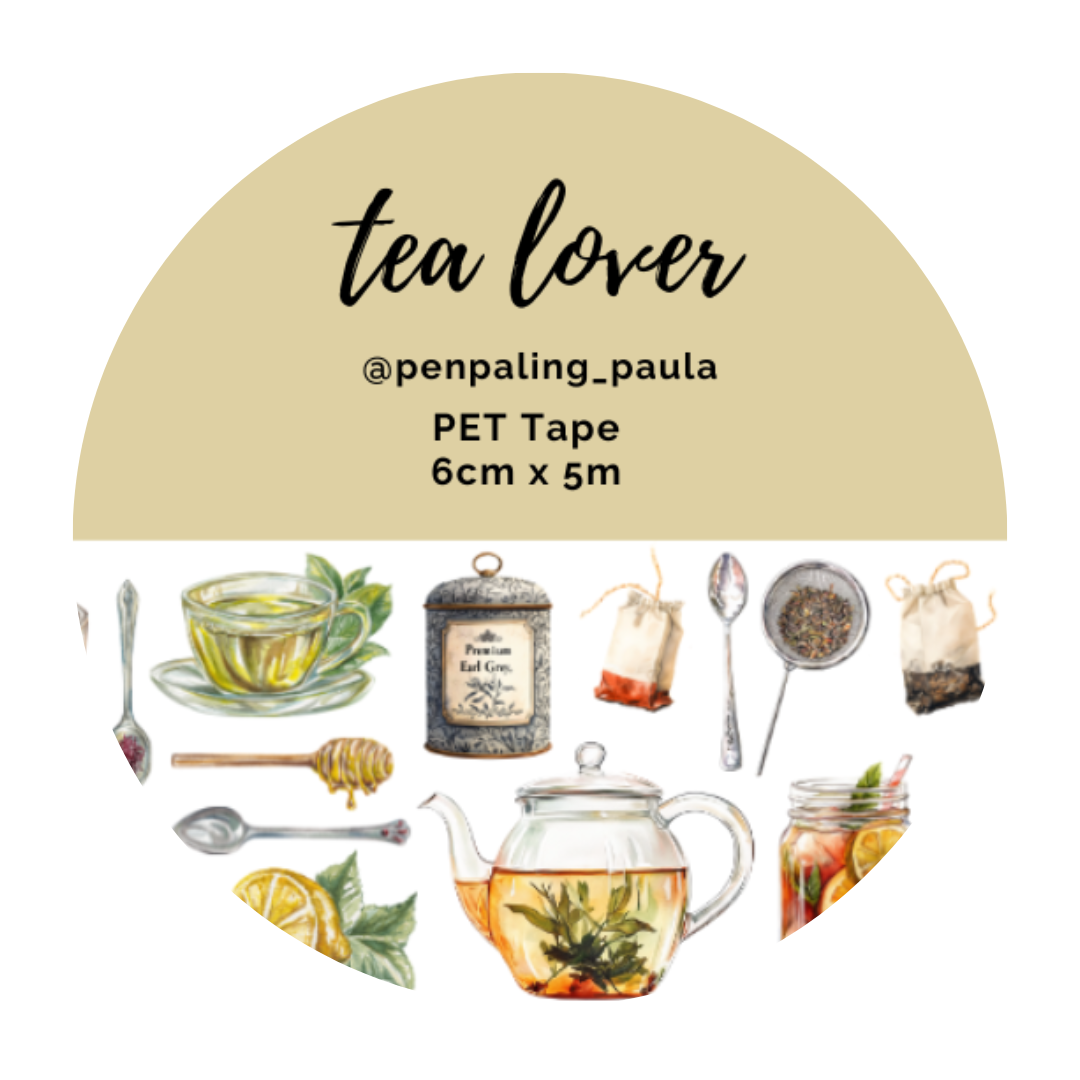 Tea Lover Pre-Cut PET Tape by Penpaling Paula | Papertail Fox