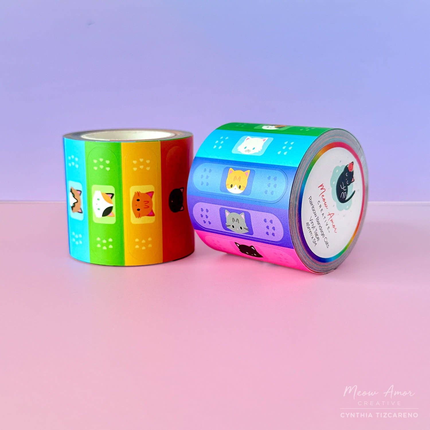 Rainbow Bandage Cats Vinyl Tape