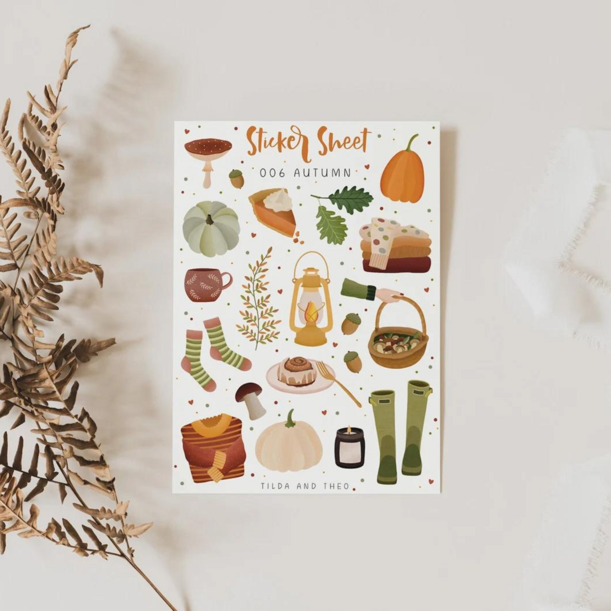 Autumn Sticker Sheet | Tilda & Theo