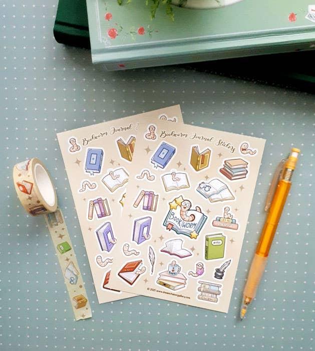 Bookworm Sticker Sheet - Papertail Fox