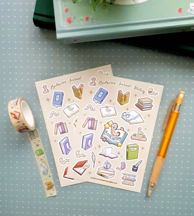 Bookworm Sticker sheet