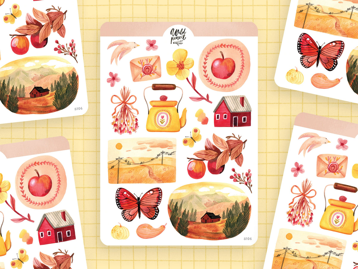 Autumn Afternoon Sticker Sheet by Wild Pencil Studio | Papertail Fox