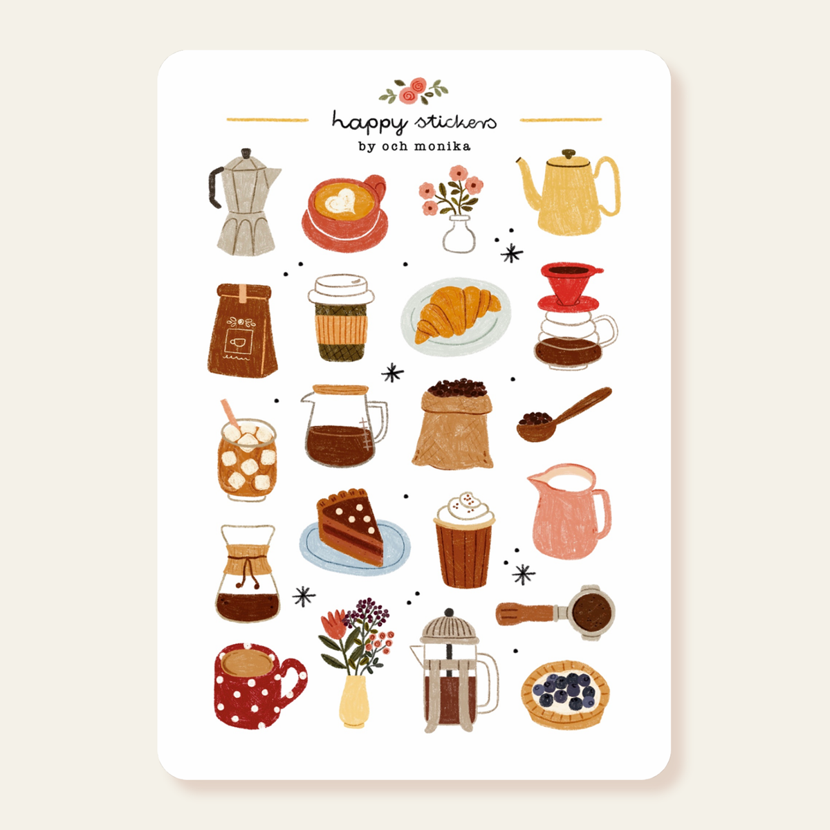 Coffee Time Sticker Sheet | Och Monika