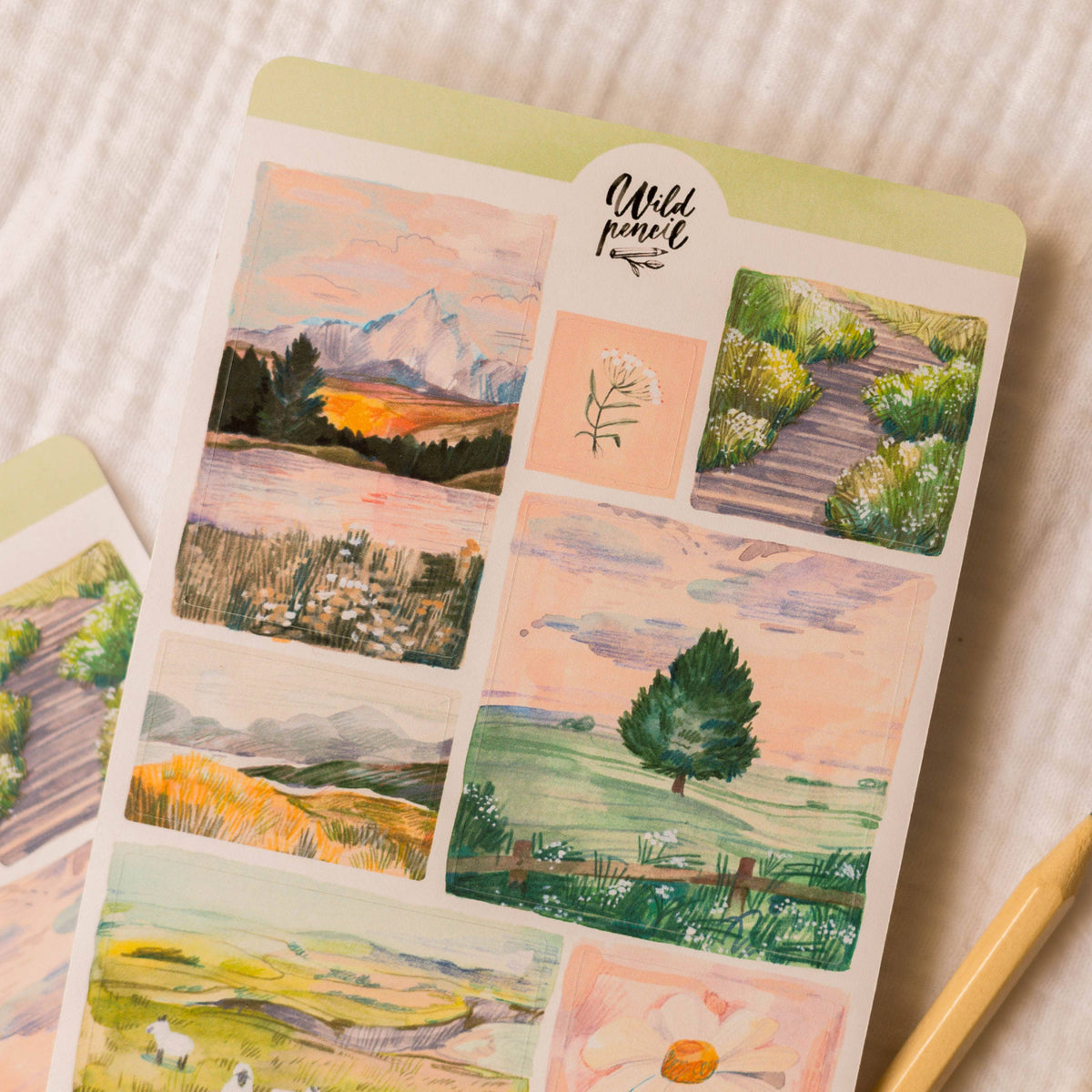 Sunrise Landscapes Sticker Sheet | Wild Pencil Studio