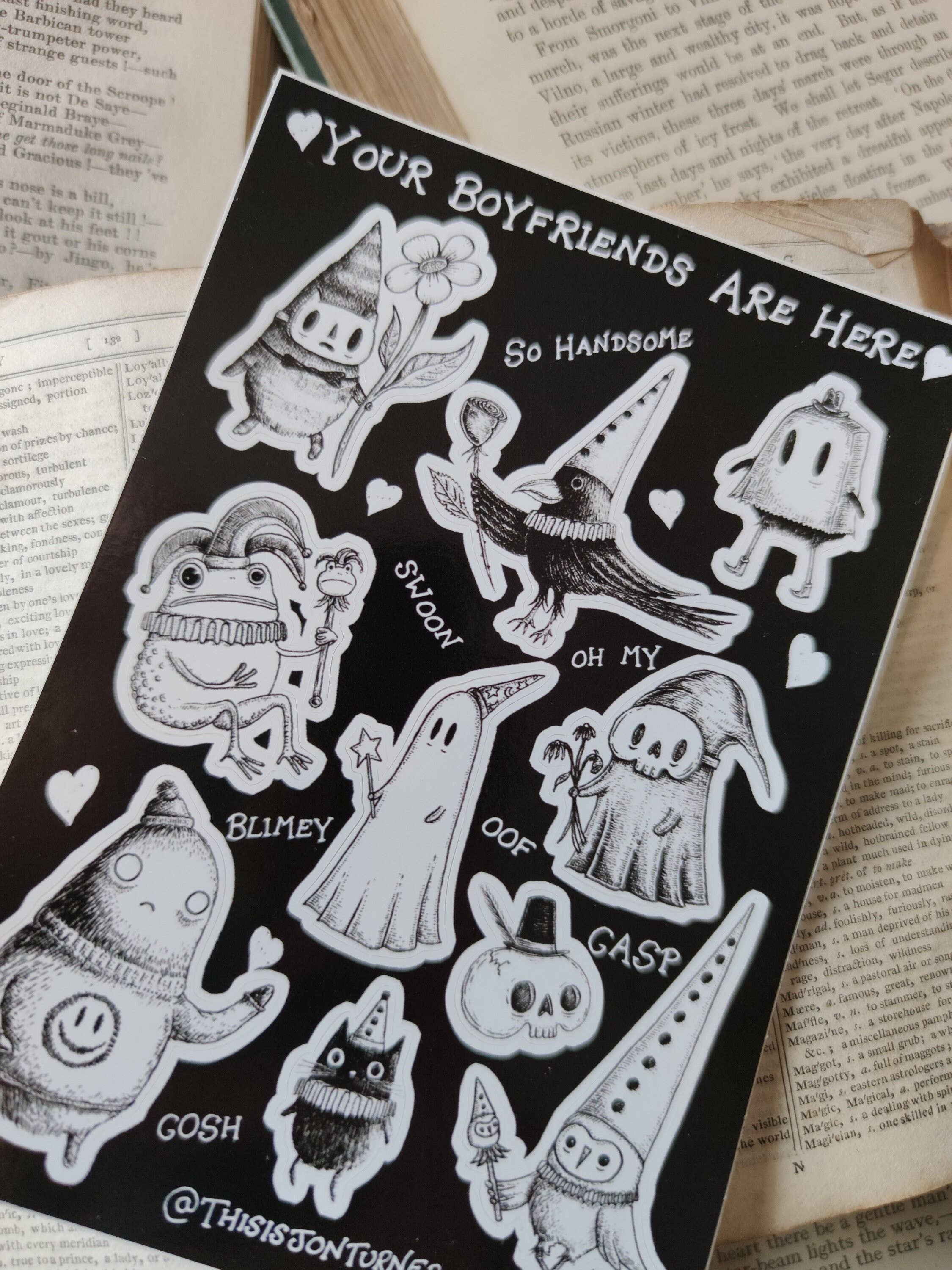 Your Boyfriends Are Here Fantasy Character Sticker Sheet by Jon Turner | Papertail Fox