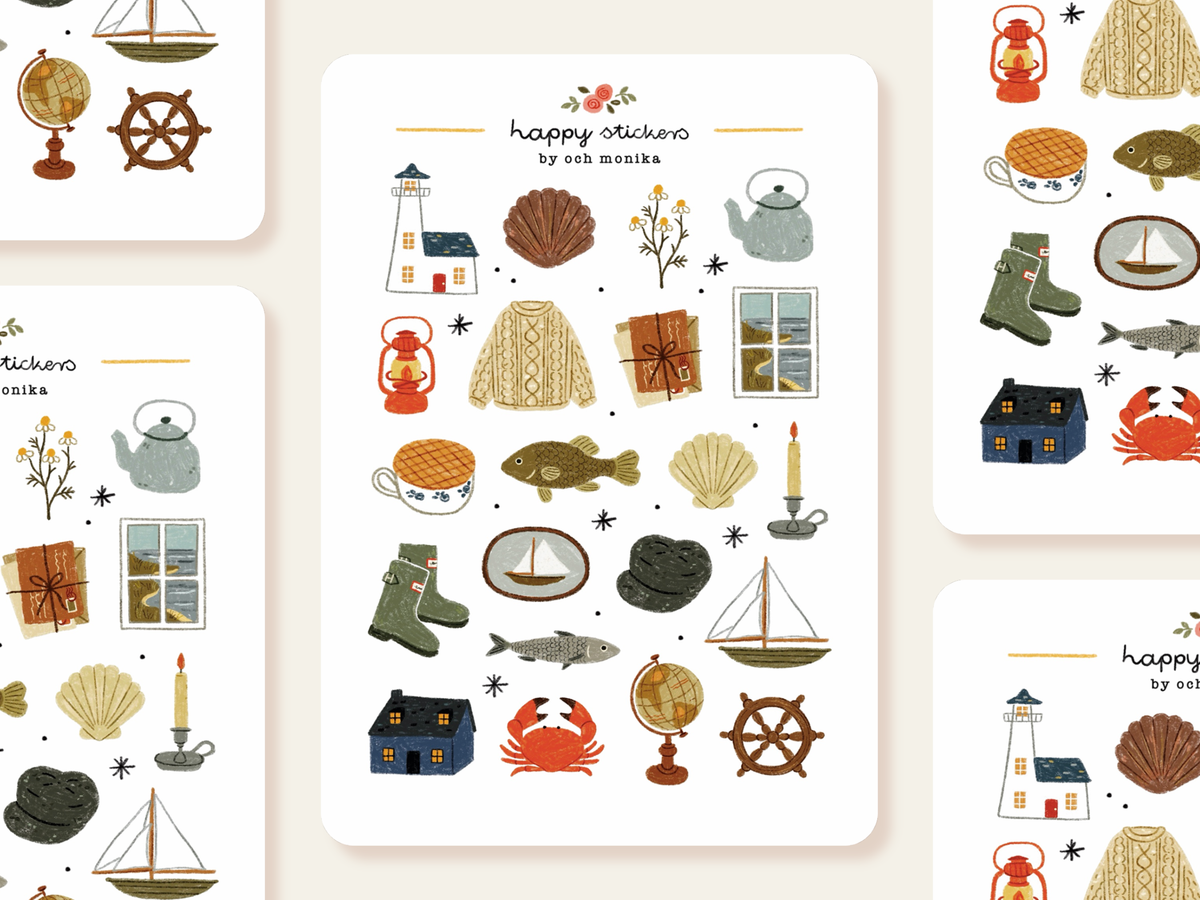 Lighthouse Keeper Sticker Sheet by Och Monika | Papertail Fox