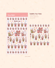 Bubble Tea Time Sticker Sheet no.123 by Cherry Rabbit | Papertail Fox