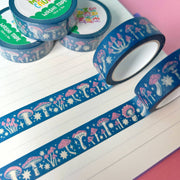 Pink and Blue Mushroom washi tape by Stacey McEvoy Caunt | pink and blue mushroom pattern | Papertail Fox