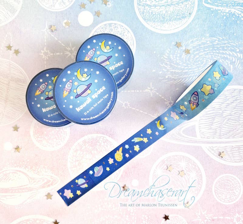 Silver Foil Space Washi Tape