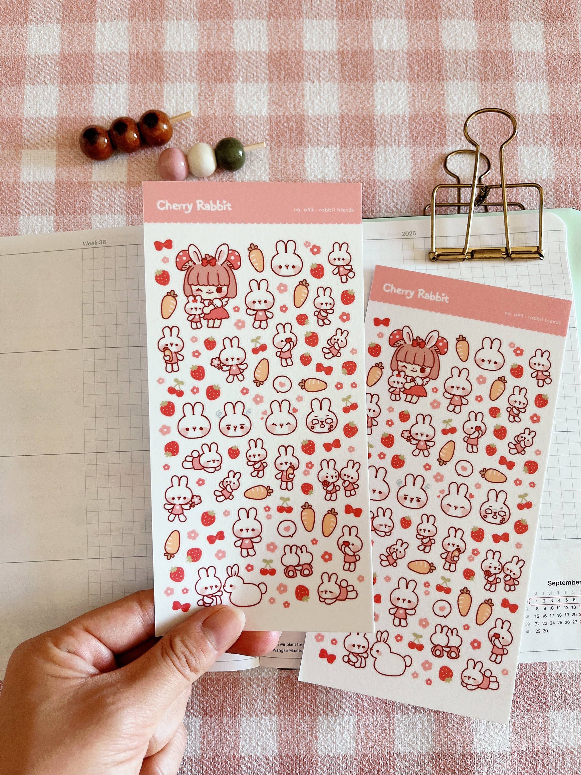 Rabbit Friends Sticker Sheet no.043 by Cherry Rabbit | Papertail Fox