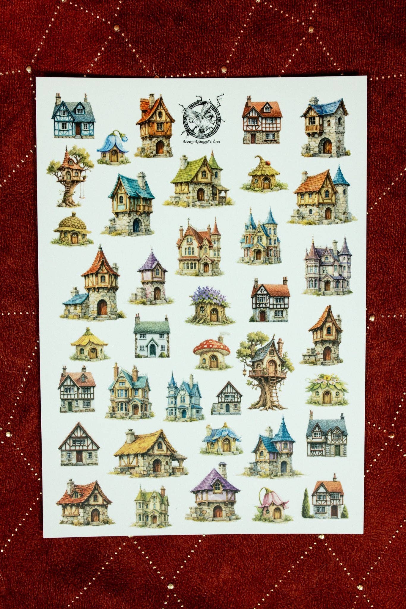 Tiny Little Houses Sticker Sheet | CoraCreaCrafts