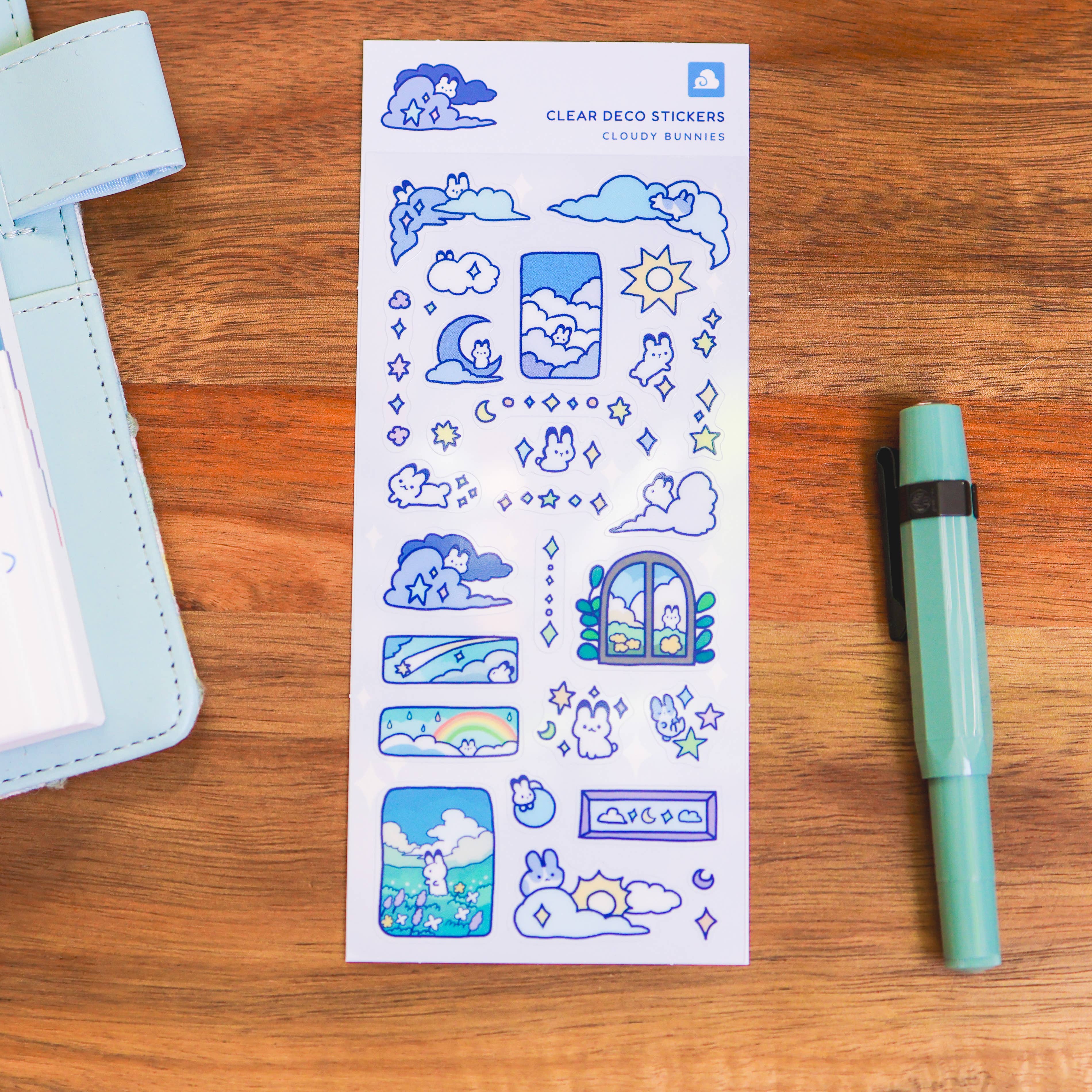 Thousand Skies Cloudy Bunnies Sticker Sheet - Cute for Journaling