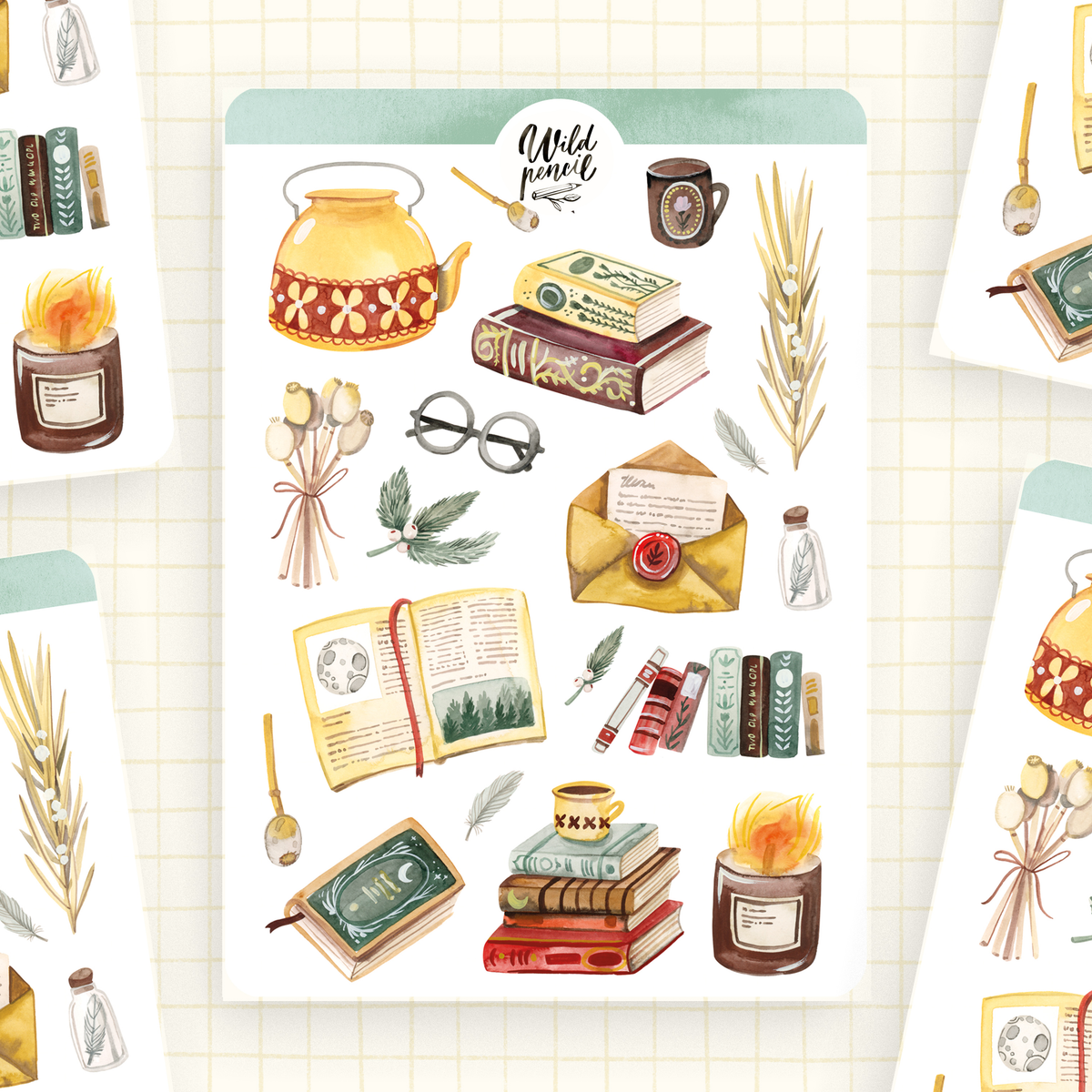 Library Sticker Sheet by Wild Pencil Studio | Papertail Fox