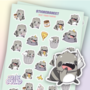 Silly Trash Pandas Sticker Sheet | CutieSquad | Papertail Fox