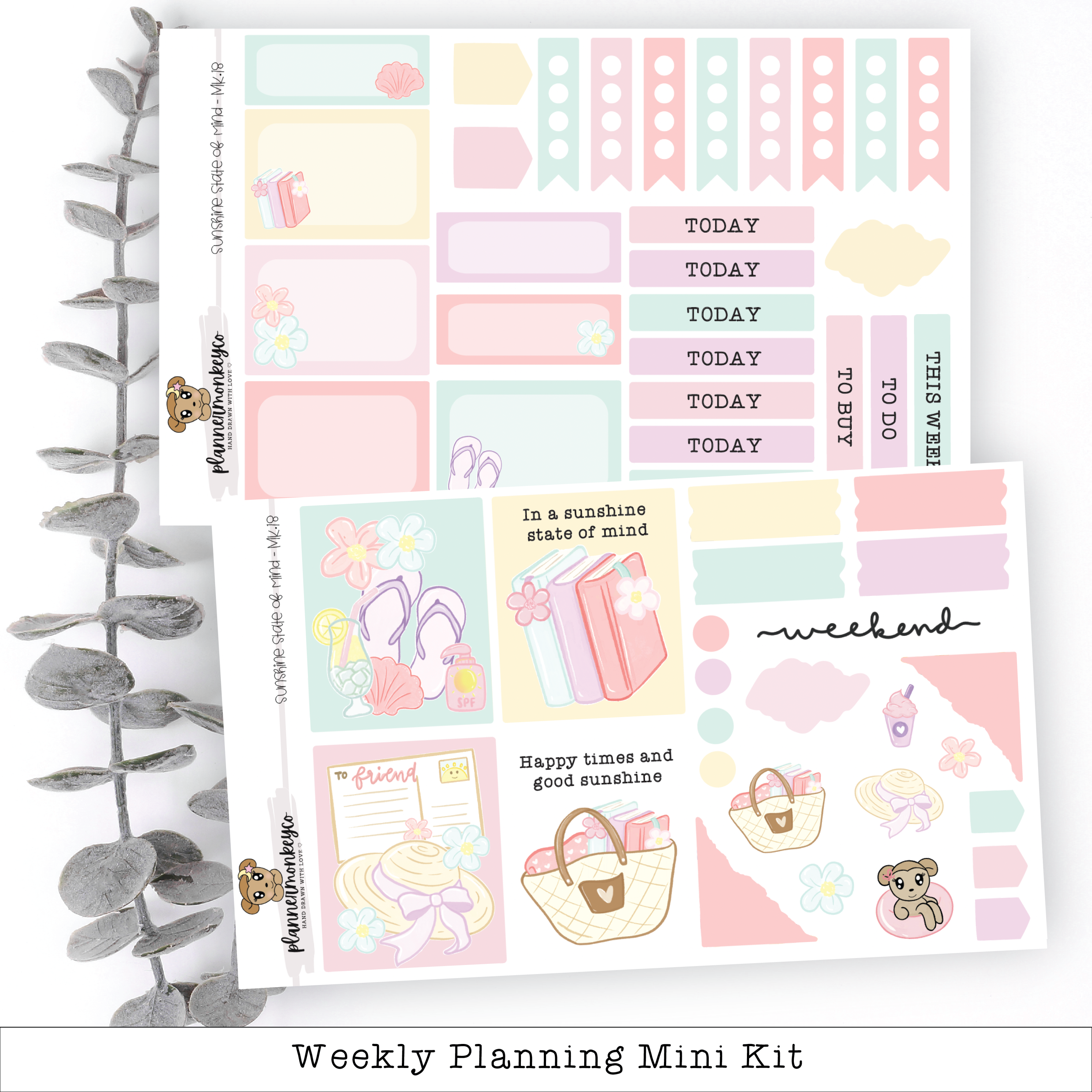 Summer Breeze Weekly Planning Mini Kit | Planner Monkey Co