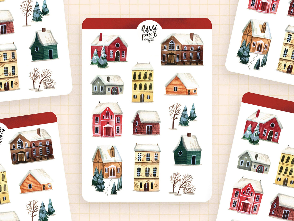 Winter Town Sticker Sheet by Wild Pencil Studio | Papertail Fox