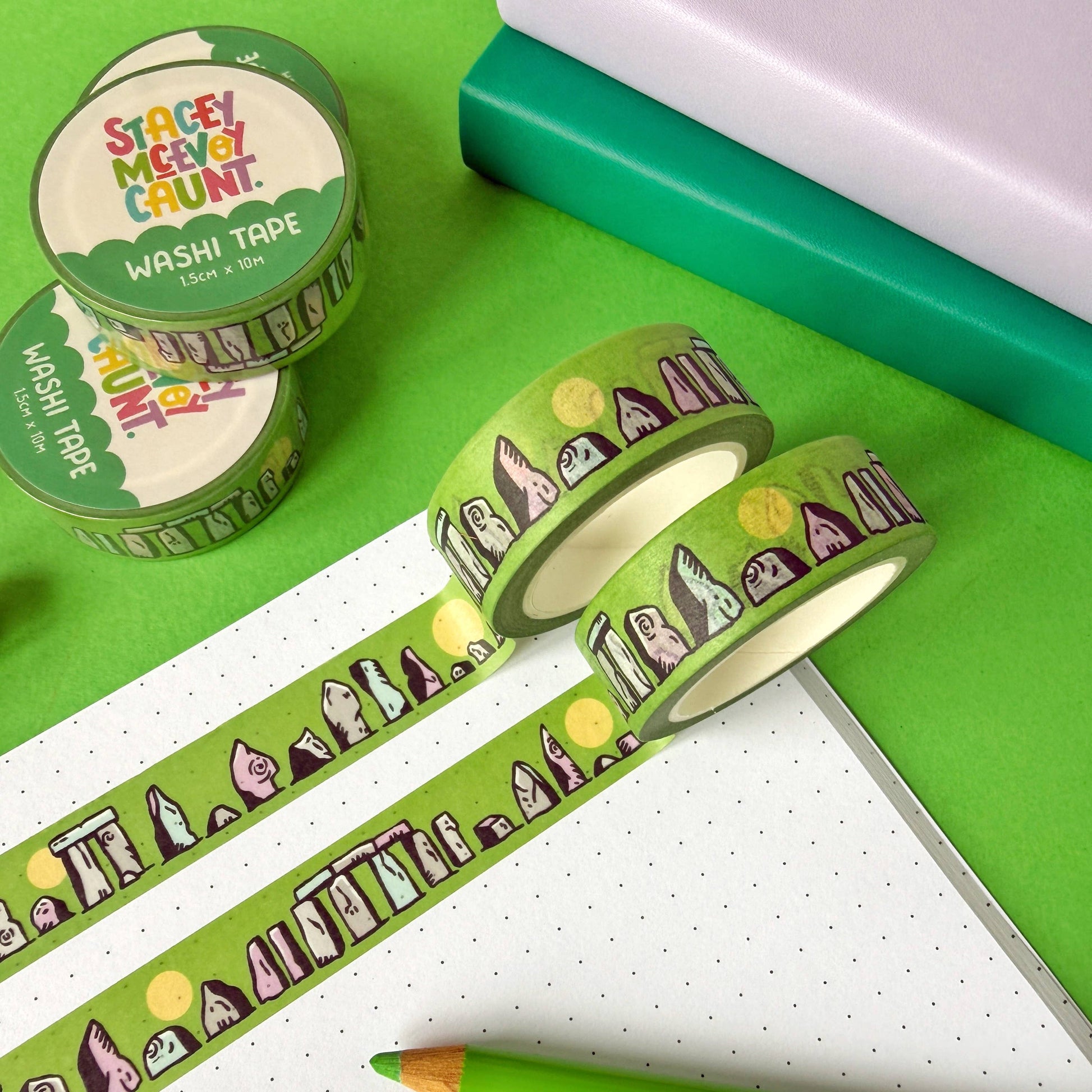 Stone Circle washi tape by Stacey McEvoy Caunt | stone circle and megalith pattern | Papertail Fox
