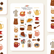Coffee Time Sticker Sheet by Och Monika | Papertail Fox